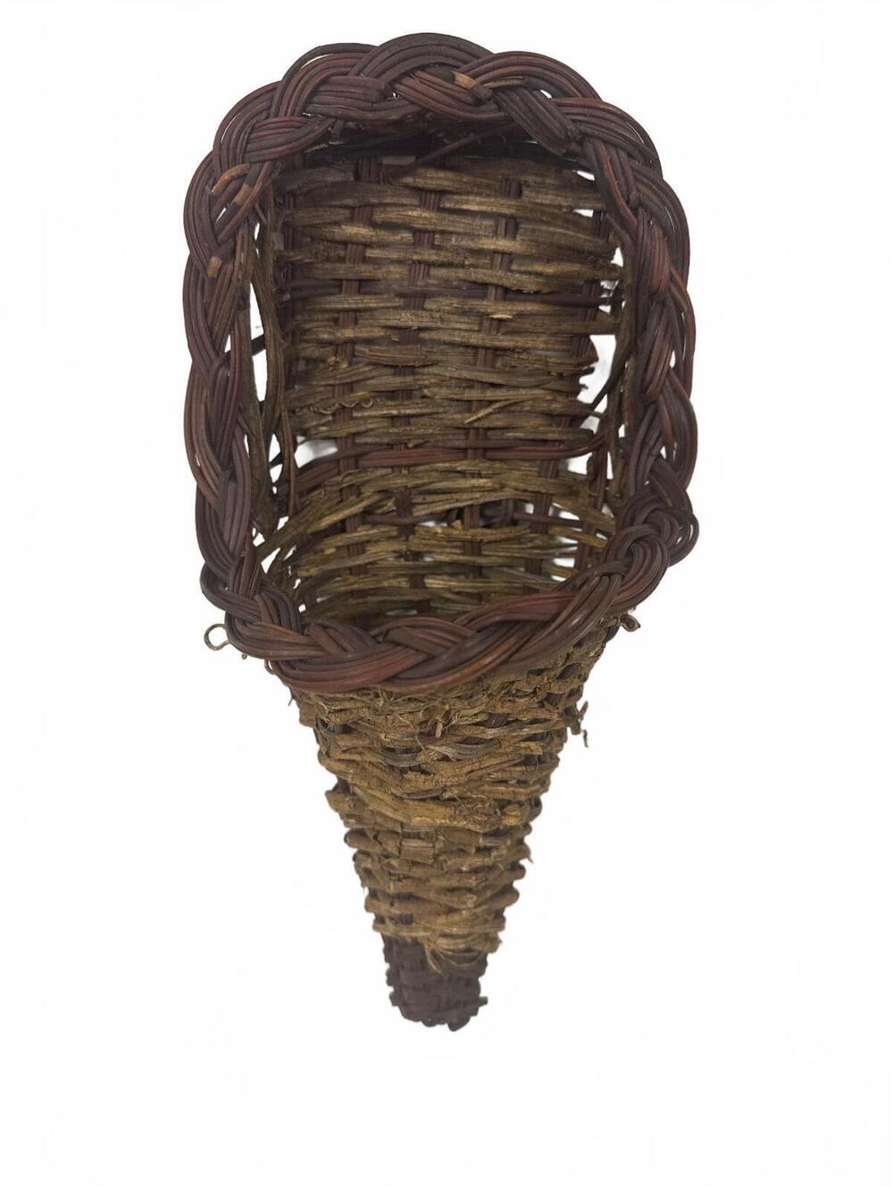 Vintage Handwoven Wicker Wall Basket Planter Decor